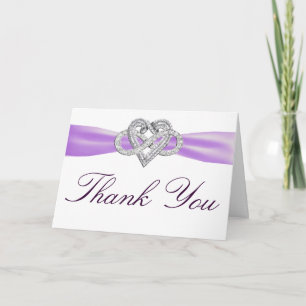 Cartões de agradecimentos do Coração Infinito Roxo