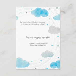 Cartões de agradecimentos do falecimento das