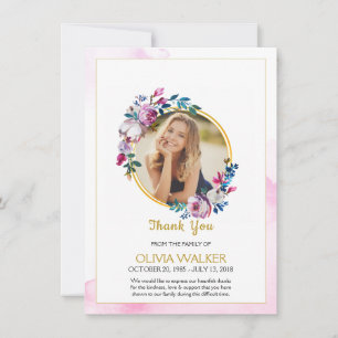 Cartões de agradecimentos do Funeral da Rua Púrpur