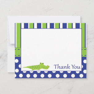 Cartões de agradecimentos do jacaré do bebé