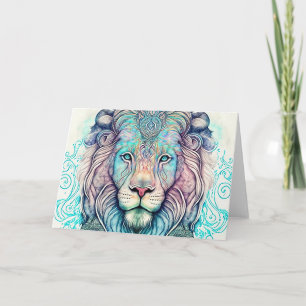 Cartões de agradecimentos do Leão de Aquarela Míst