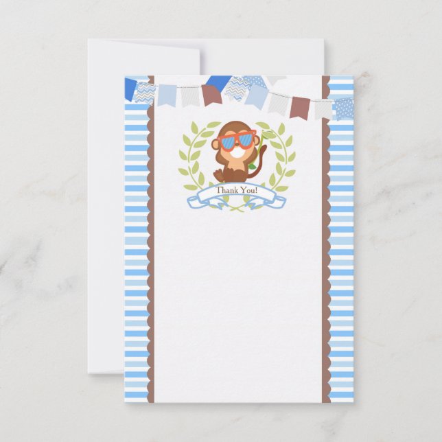 Cartões de agradecimentos do macaco para o (Frente)