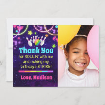 Cartões de agradecimentos do Partido boliche com F