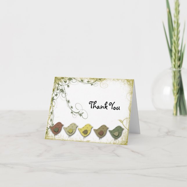 Cartões de agradecimentos do passarinho (Frente)