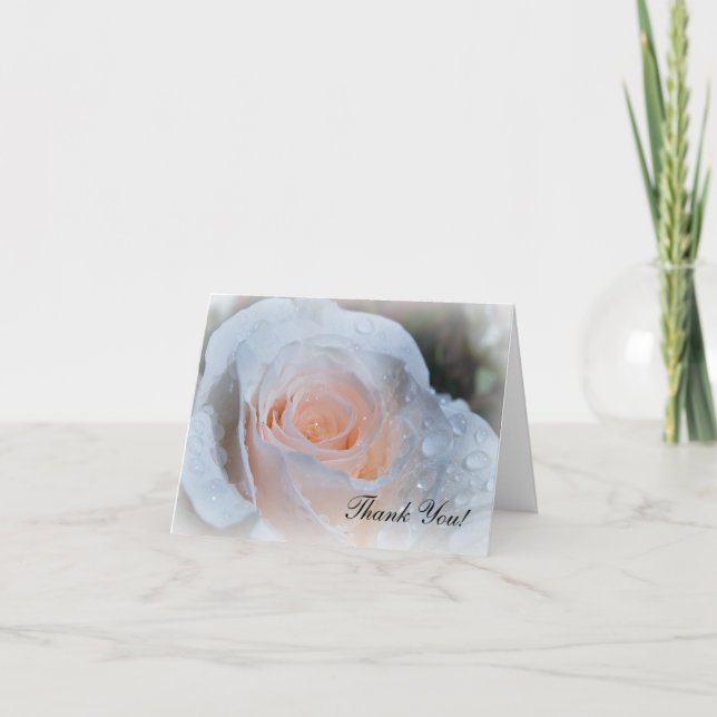 Cartões de agradecimentos do rosa branco (Frente)