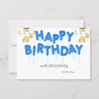 Cartões de agradecimentos do segundo aniversário d