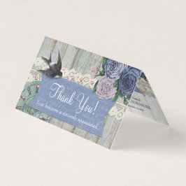 Cartões de agradecimentos do Shabby de Cobalto da 