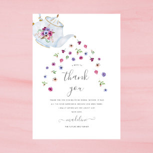 Cartões de agradecimentos do Tea Floral Bridal