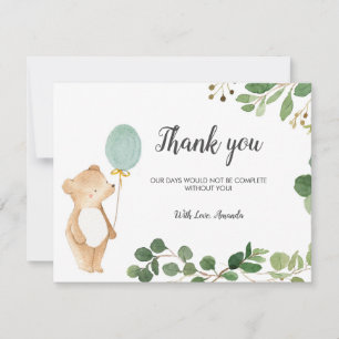 Cartões de agradecimentos do Urso Bonito