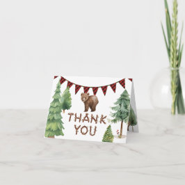 Cartões de agradecimentos do urso Woodland para um