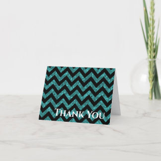 Cartões de agradecimentos Dobrado Chevron Glitter