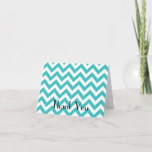 Cartões de agradecimentos Dobrado Chevron Teal