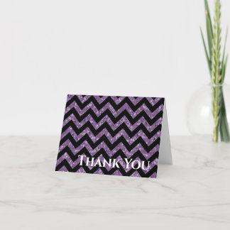 Cartões de agradecimentos Dobrado Da Glitter Roxo