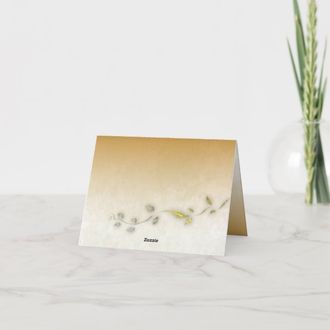 cartões de agradecimentos dobrado das folhas de ou (Verso)