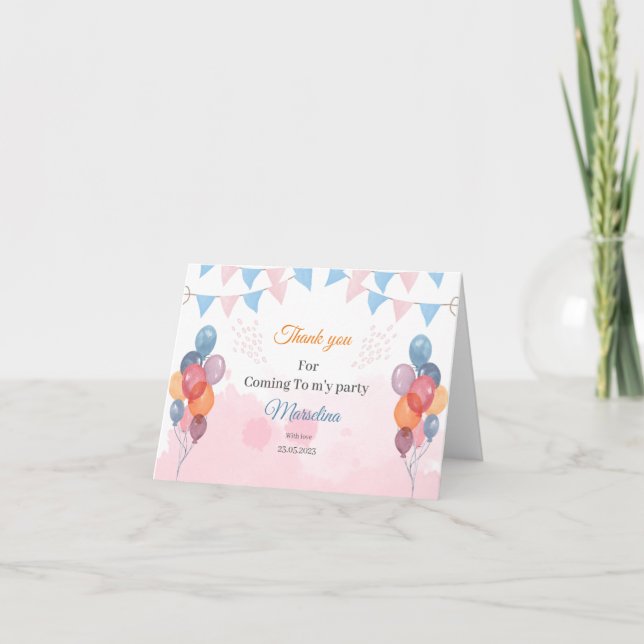 Cartões de agradecimentos Dobrado de Aniversário d (Frente)