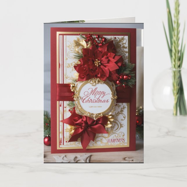 Cartões de agradecimentos dobrado de Natal (Frente)