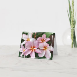 Cartões de agradecimentos Dobrado de Plumeria Rosa