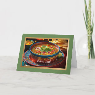 Cartões de agradecimentos dobrado de sopa de taco