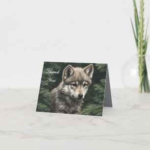 Cartões de agradecimentos dobrado do Wolf Cub do N