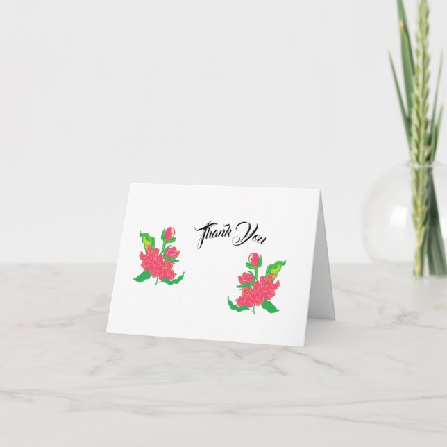 Cartões de agradecimentos dobrado: Flor Japanise (Frente)