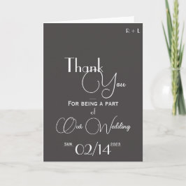 Cartões de agradecimentos dobrado minimalista