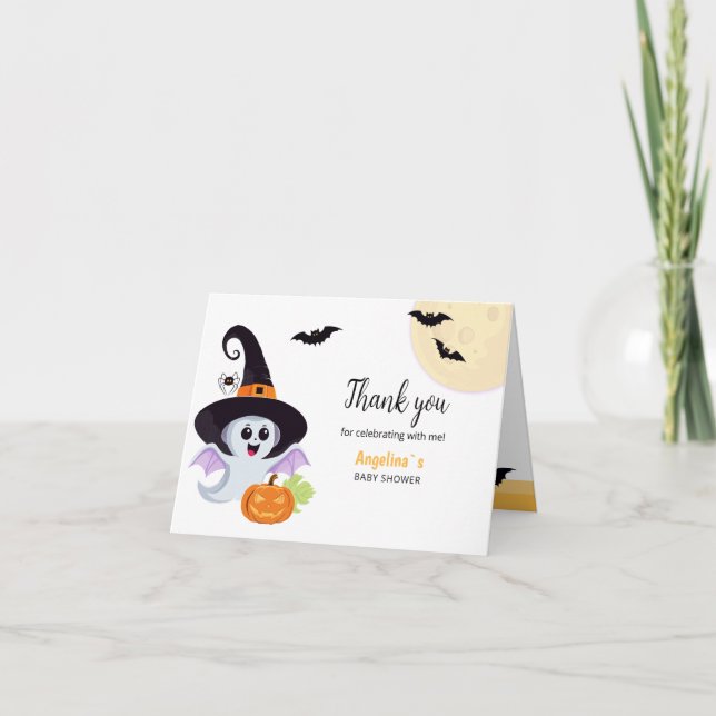 Cartões de agradecimentos dobrado para Chá de fral (Frente)