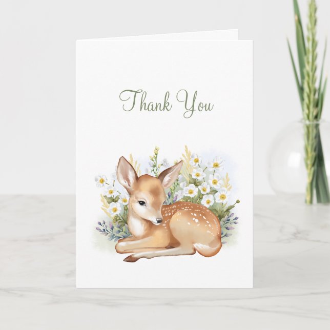 Cartões de agradecimentos dobrado para chá de fral (Frente)