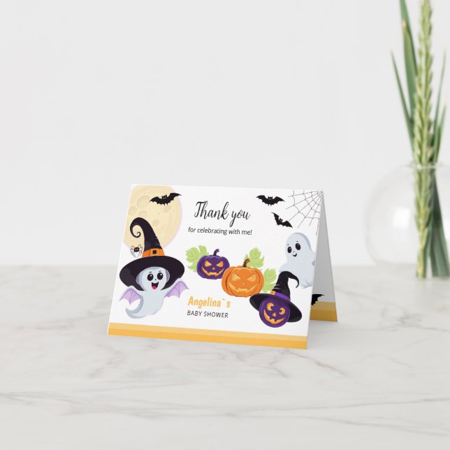 Cartões de agradecimentos dobrado para Chá de fral (Frente)