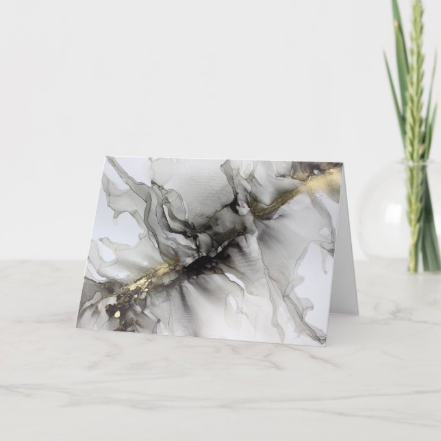 Cartões de agradecimentos Dourada de Cinza Negra (Frente)