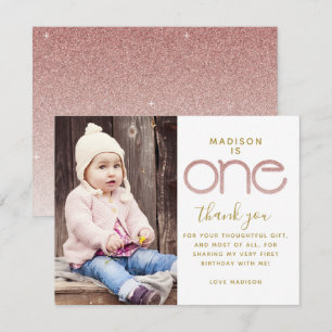 Cartões de agradecimentos Dourada Rosa primeiro a