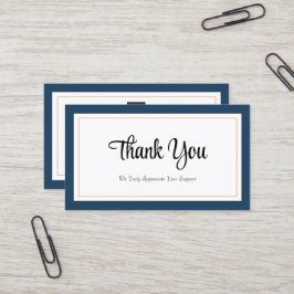 Cartões de agradecimentos Dourado Branco Azul Mode