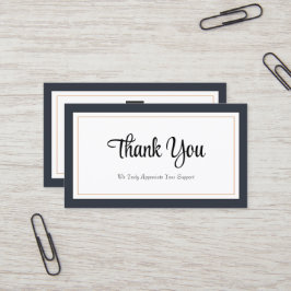 Cartões de agradecimentos Dourado branco preto mod