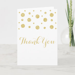 Cartões de agradecimentos Dourado de Confetti Glit