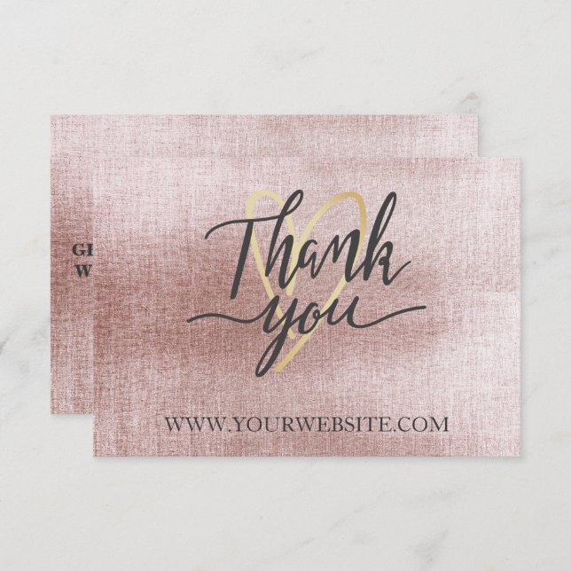 Cartões de agradecimentos Dourado de negócios (Frente/Verso)