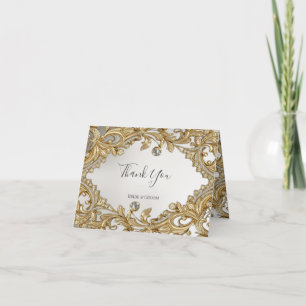 Cartões de agradecimentos Dourado decorativo