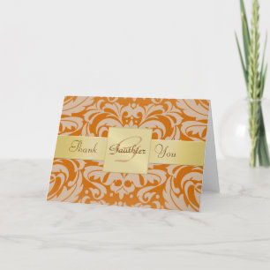 Cartões de agradecimentos Dourado Elegante Monogra