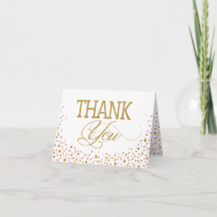 Cartões de agradecimentos Dourado Glitter e Sprink