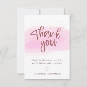 Cartões de agradecimentos Dourado para Chá de pa