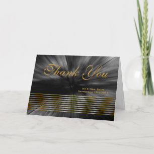 Cartões de agradecimentos Dourado preto moderno co
