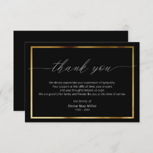 Cartões de agradecimentos Dourado Simples de Simpa