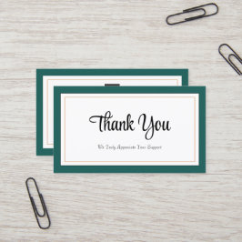 Cartões de agradecimentos Dourado Verde Moderno