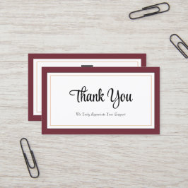 Cartões de agradecimentos Dourado Vermelho Moderno