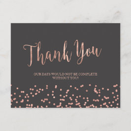 Cartões de agradecimentos Dourados cor-de-rosa