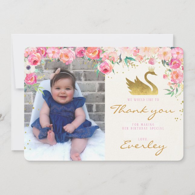 Cartões de agradecimentos Dourados da princesa (Frente)