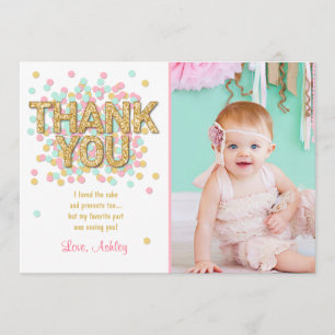 Cartões de agradecimentos Dourados do aniversário