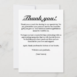 Cartões de agradecimentos Elegância do eterno