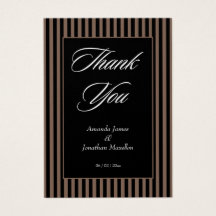 Cartões de agradecimentos Elegante Black and Brown