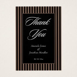 Cartões de agradecimentos Elegante Black and Brown