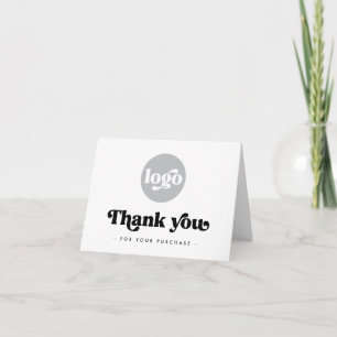Cartões de agradecimentos elegante branco do logot