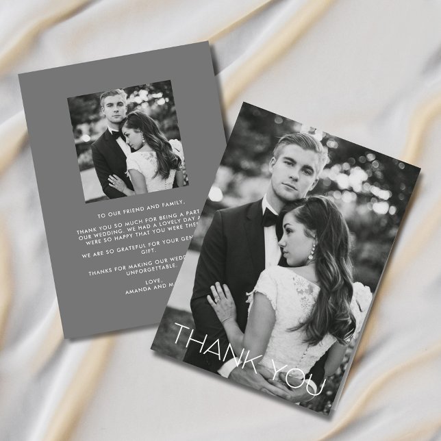Cartões de agradecimentos Elegante De Casamento De (Elegant Photo Wedding Thank You Card)
